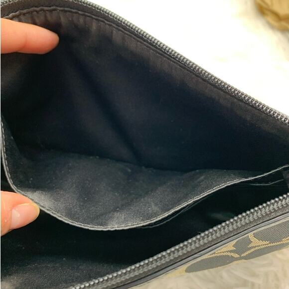 y2k COACH Black Signature Canvas Mini Purse / Wristlet with Card Slots - Picture 10 of 13